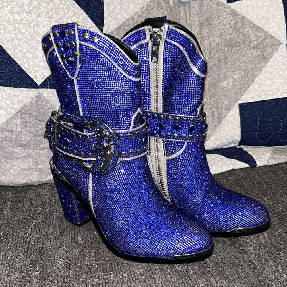 Blue Dolls Kill Rhinestone Cowboy Booties